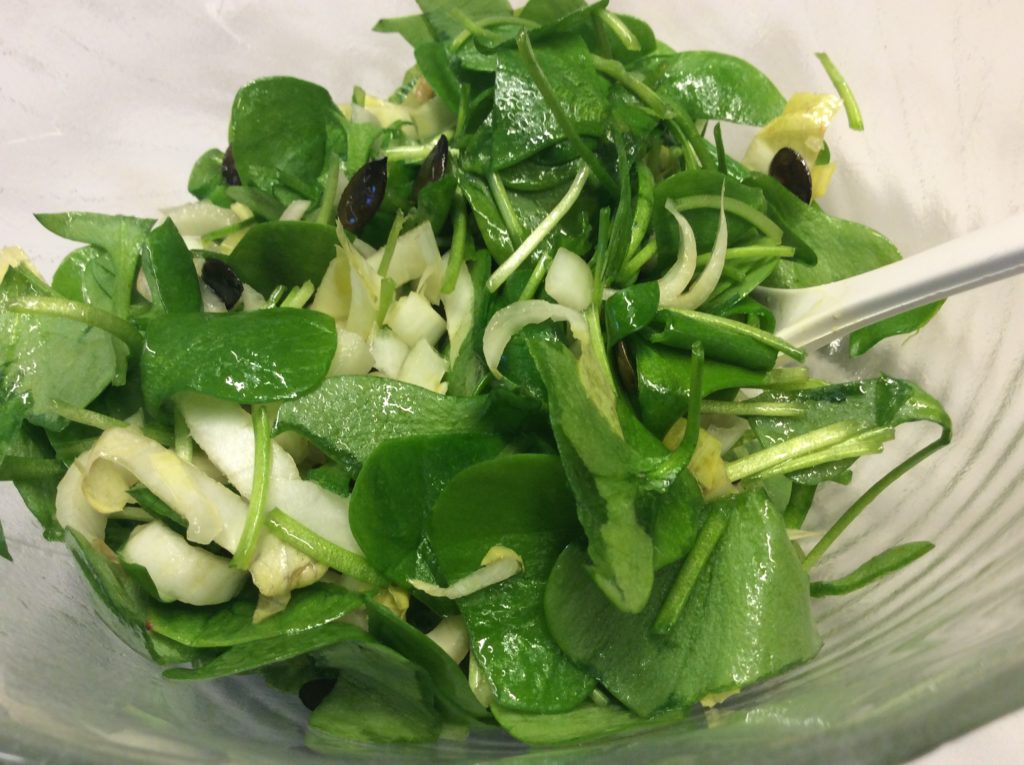 5 smaken salade met Postelein