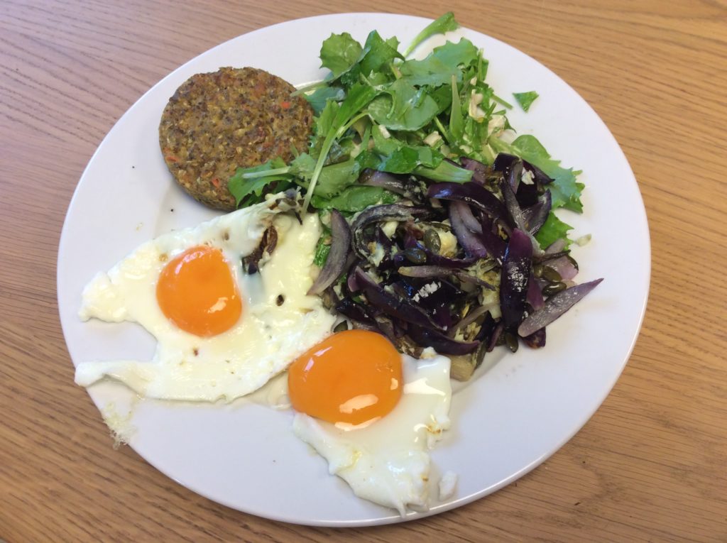Groenteburger met ei