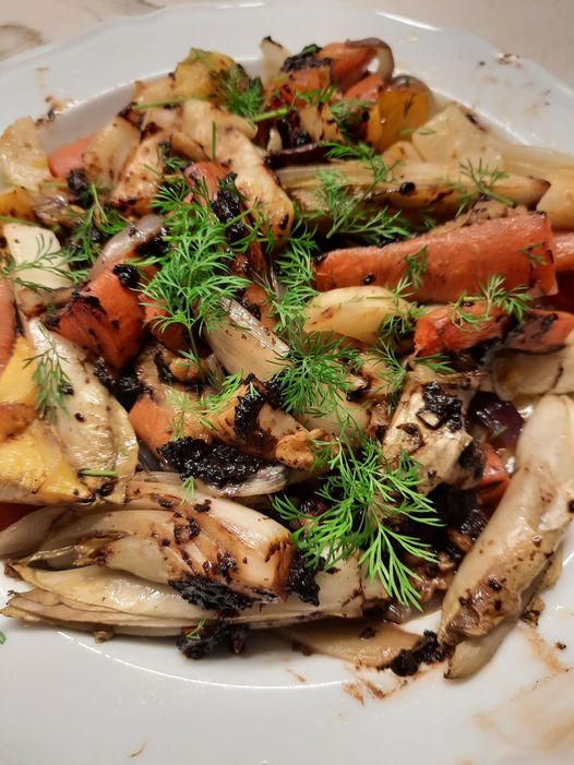 Wintergroenten met noten en miso